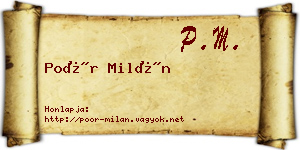 Poór Milán névjegykártya